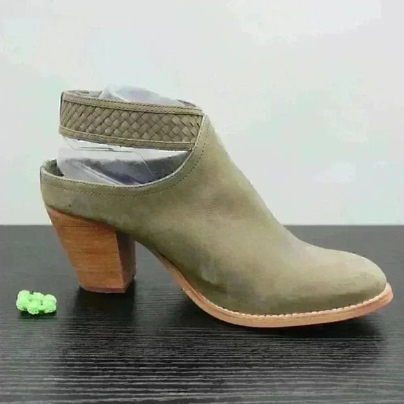 Crevo Eva Women’s Olive/Grey Suede Leather Ankle Boots Size 11 - Picture 4 of 11
